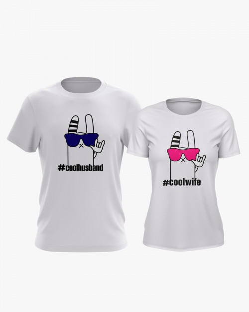 Футболки парні з принтом Cool wife Та Cool husband Футболки парні з принтом Cool wife Та Cool husband