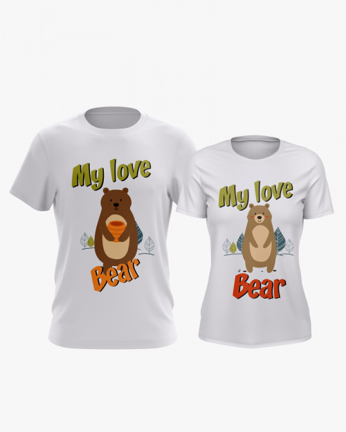 Футболки парні з принтом My lovebear Футболки парні з принтом My lovebear