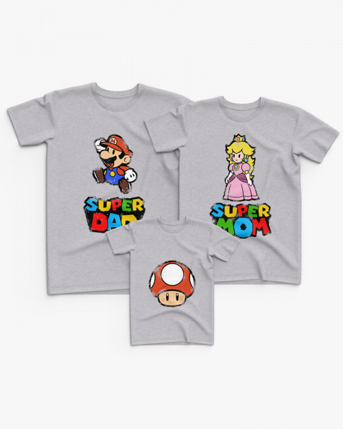 Cімейні футболки (Family Look) з принтом Super Mario V7 Cімейні футболки (Family Look) з принтом Super Mario V7