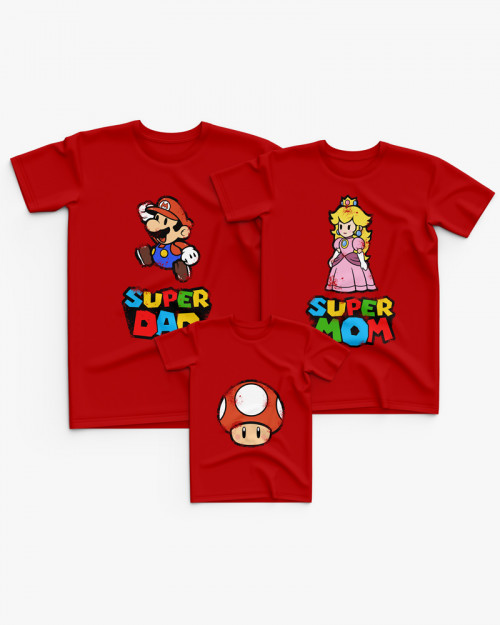 Cімейні футболки (Family Look) з принтом Super Mario V7 Cімейні футболки (Family Look) з принтом Super Mario V7