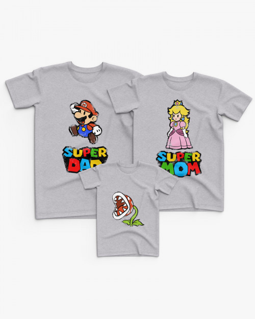 Cімейні футболки (Family Look) з принтом Super Mario V8 Cімейні футболки (Family Look) з принтом Super Mario V8