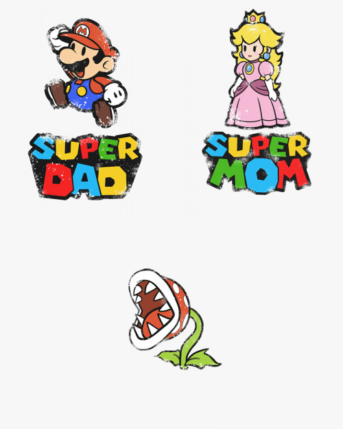 Cімейні футболки (Family Look) з принтом Super Mario V8 Cімейні футболки (Family Look) з принтом Super Mario V8
