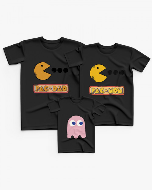 Cімейні футболки (Family Look) з принтом Pac-Man V10 Cімейні футболки (Family Look) з принтом Pac-Man V10