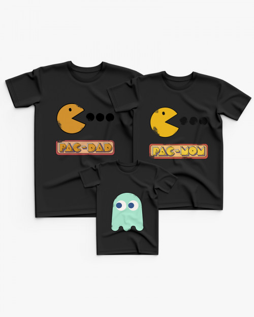Cімейні футболки (Family Look) з принтом Pac-Man V11 Cімейні футболки (Family Look) з принтом Pac-Man V11