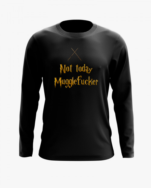 Світшот чоловічий з принтом Not today Mugglefucker Світшот чоловічий з принтом Not today Mugglefucker