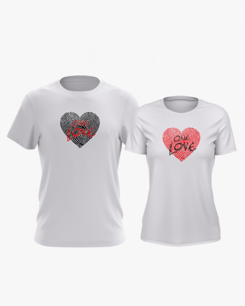 Футболки парні з принтом Сердця One Love Футболки парні з принтом Сердця One Love
