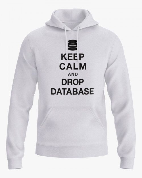 Худі чоловічий з написом Keep calm and drop database Худі чоловічий з написом Keep calm and drop database