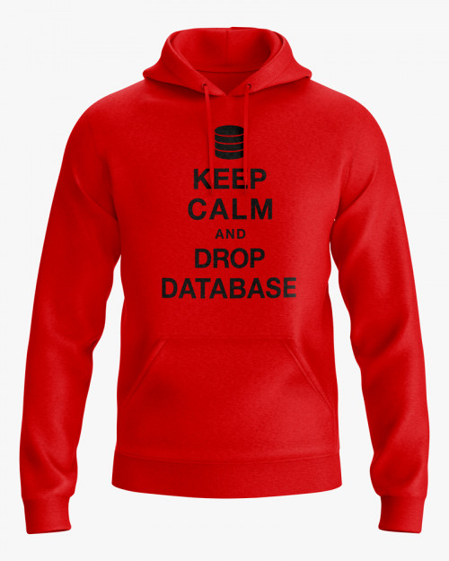 Худі чоловічий з написом Keep calm and drop database Худі чоловічий з написом Keep calm and drop database