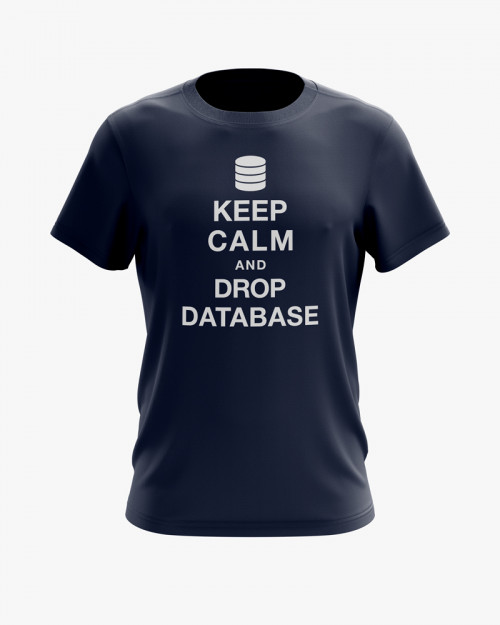 Футболка чоловіча з написом Keep calm and drop database Футболка чоловіча з написом Keep calm and drop database