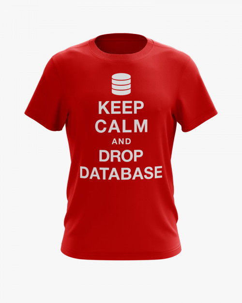 Футболка чоловіча з написом Keep calm and drop database Футболка чоловіча з написом Keep calm and drop database