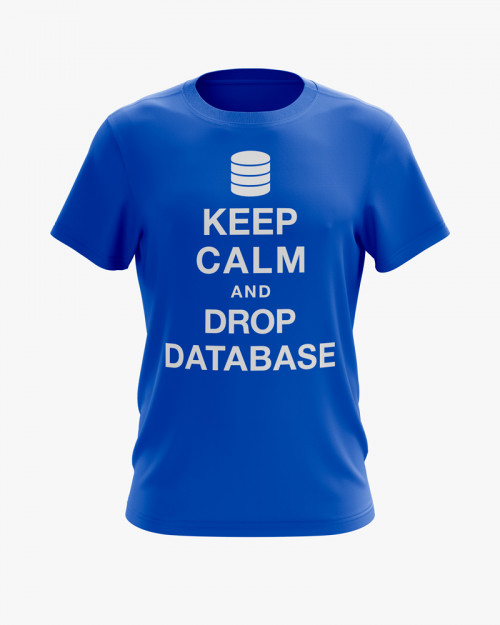 Футболка чоловіча з написом Keep calm and drop database Футболка чоловіча з написом Keep calm and drop database
