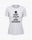 Футболка жіноча з написом Keep calm and drop database Футболка жіноча з написом Keep calm and drop database