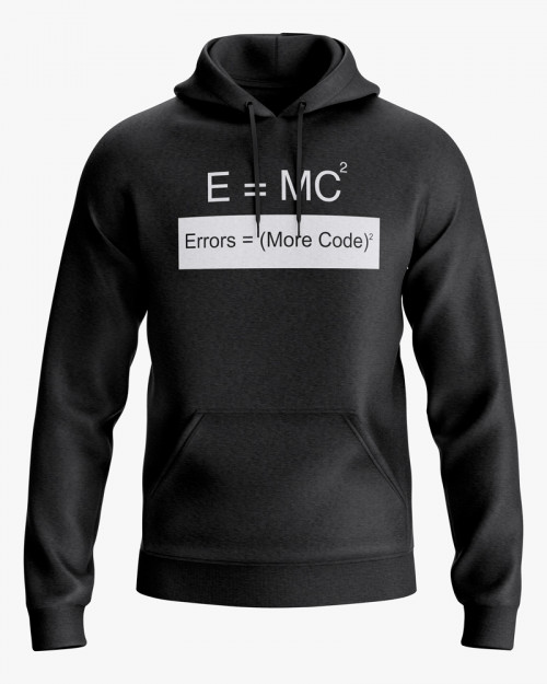 Худі чоловічий з написом Error = (More code)^2 Худі чоловічий з написом Error = (More code)^2