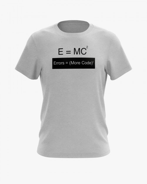 Футболка чоловіча з написом Error = (More code)^2 Футболка чоловіча з написом Error = (More code)^2
