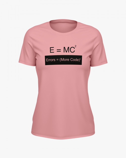 Футболка жіноча з написом Error = (More code)^2 Футболка жіноча з написом Error = (More code)^2