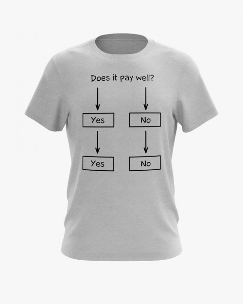 Футболка чоловіча з написом Does it pay well? Футболка чоловіча з написом Does it pay well?