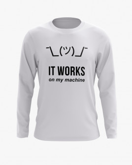 Світшот білий ХЛ з написом It work on my machine
