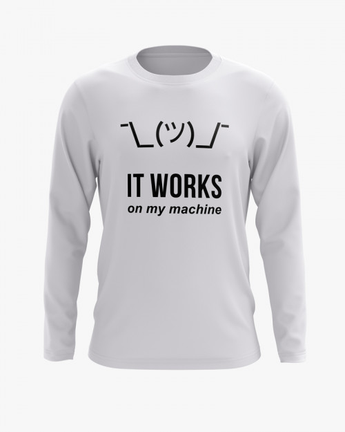 Світшот білий ХЛ з написом It work on my machine Світшот білий ХЛ з написом It work on my machine