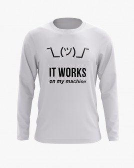 Світшот білий ХЛ з написом It work on my machine