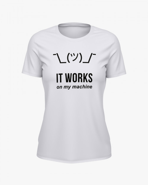 Футболка жіноча з написом It work on my machine Футболка жіноча з написом It work on my machine