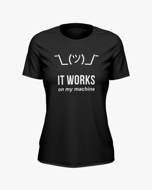 Футболка жіноча з написом It work on my machine Футболка жіноча з написом It work on my machine