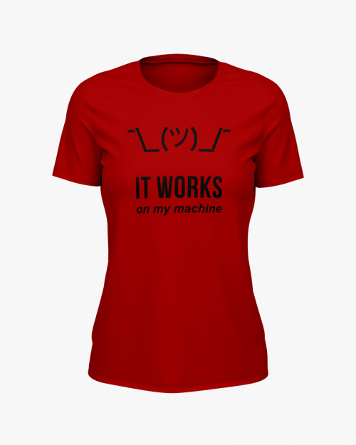 Футболка жіноча з написом It work on my machine Футболка жіноча з написом It work on my machine