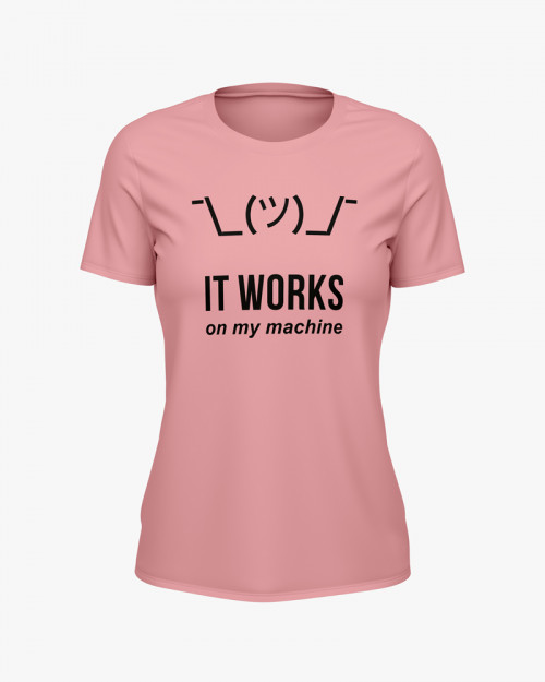 Футболка жіноча з написом It work on my machine Футболка жіноча з написом It work on my machine