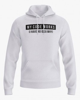 Худі чоловічий з написом My code works