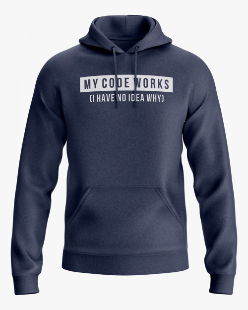 Худі чоловічий з написом My code works Худі чоловічий з написом My code works