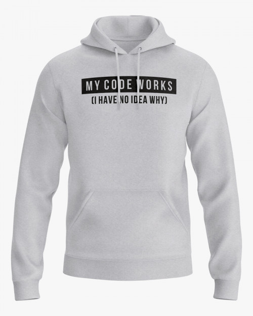 Худі чоловічий з написом My code works Худі чоловічий з написом My code works