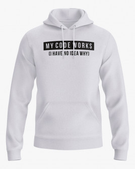 Худі жіночий з написом My code works