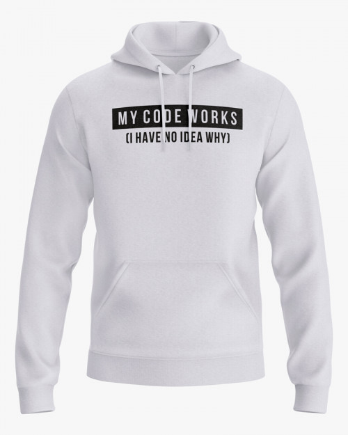 Худі жіночий з написом My code works Худі жіночий з написом My code works