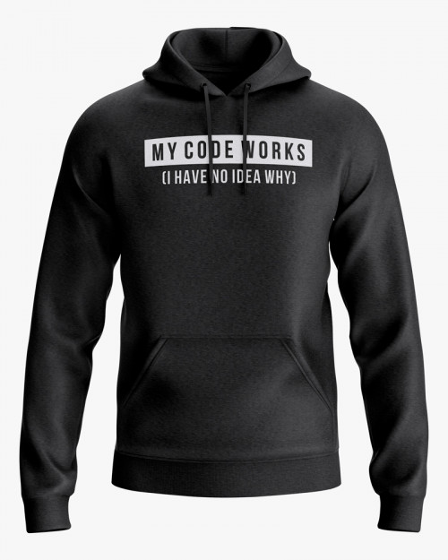 Худі жіночий з написом My code works Худі жіночий з написом My code works