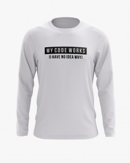 Світшот чоловічий з написом My code works
