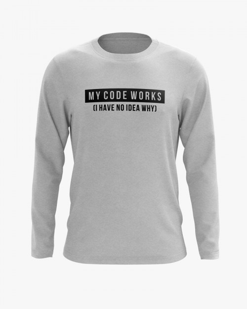 Світшот чоловічий з написом My code works Світшот чоловічий з написом My code works