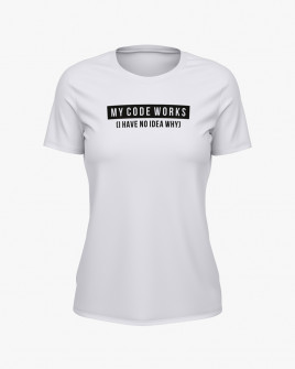 Футболка жіноча з написом My code works