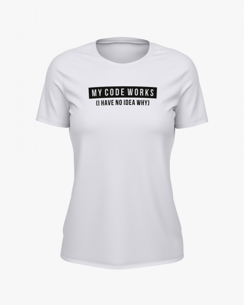 Футболка жіноча з написом My code works Футболка жіноча з написом My code works