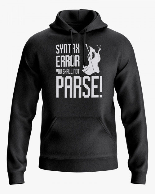 Худі чоловічий з написом Syntax error you shall not parse Худі чоловічий з написом Syntax error you shall not parse