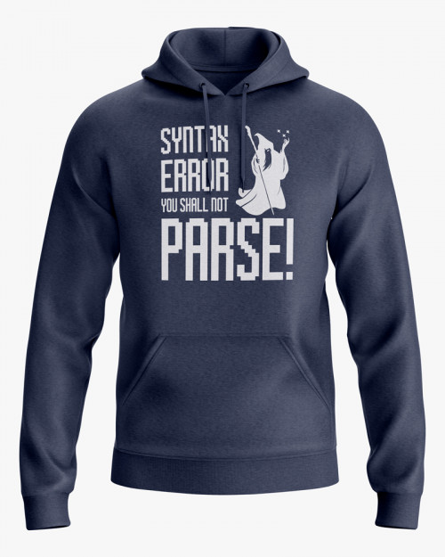 Худі чоловічий з написом Syntax error you shall not parse Худі чоловічий з написом Syntax error you shall not parse