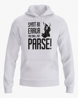 Худі жіночий з написом Syntax error you shall not parse