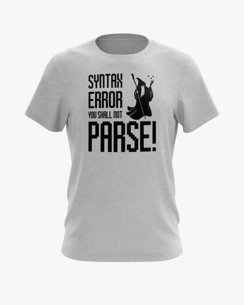 Футболка чоловіча з написом Syntax error you shall not parse Футболка чоловіча з написом Syntax error you shall not parse