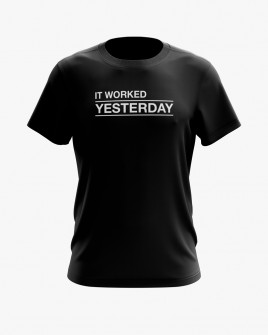 Футболка чоловіча з написом It worked yesterday