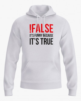 Худі чоловічий з написом !False = True