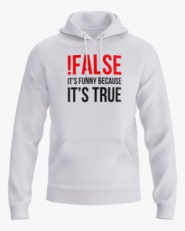 Худі чоловічий з написом !False = True