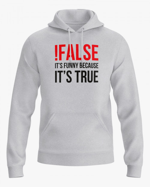 Худі чоловічий з написом !False = True Худі чоловічий з написом !False = True