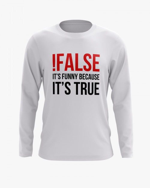 Світшот чоловічий з написом !False = True Світшот чоловічий з написом !False = True