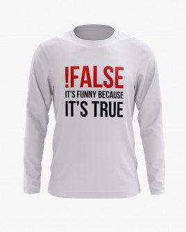 Світшот чоловічий з написом !False = True