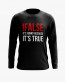 Світшот чоловічий з написом !False = True Світшот чоловічий з написом !False = True