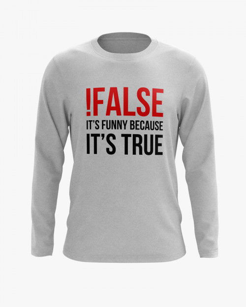 Світшот чоловічий з написом !False = True Світшот чоловічий з написом !False = True