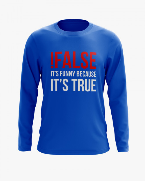 Світшот чоловічий з написом !False = True Світшот чоловічий з написом !False = True
